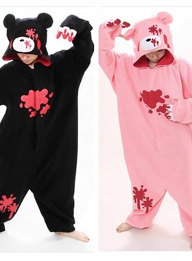 包邮新款粉熊Pink Bear Kigurumi Onesie 黑暴力熊连体睡衣家居服