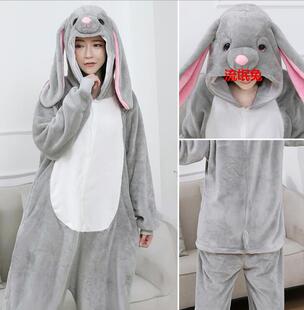 流氓兔动物连体睡衣长耳朵兔子卡通加厚家居服儿童兔演出服onesie