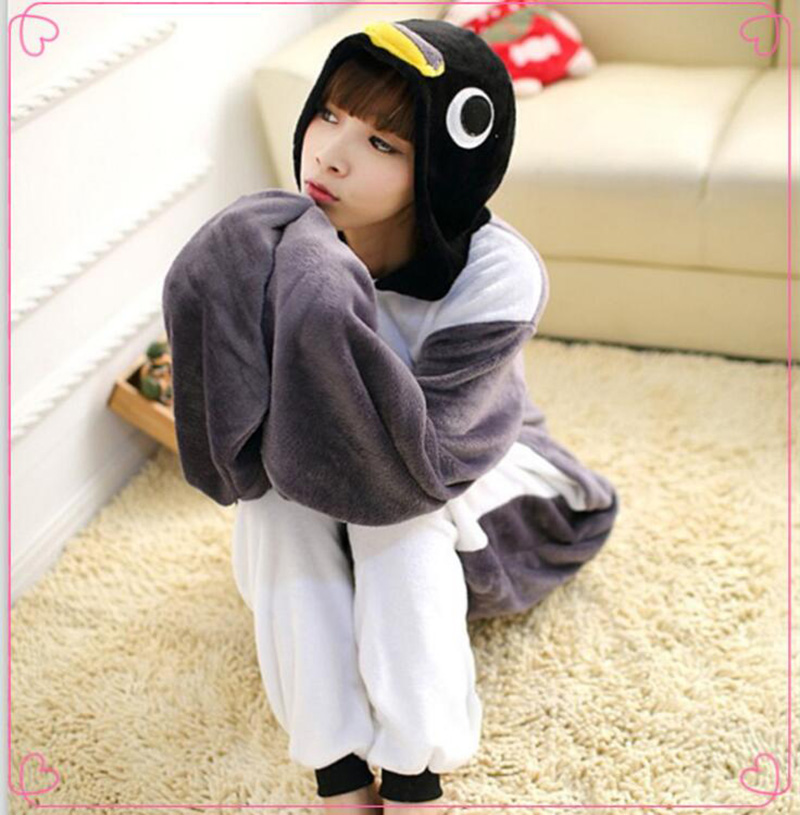 企鹅卡通动漫加厚演出服连体睡衣