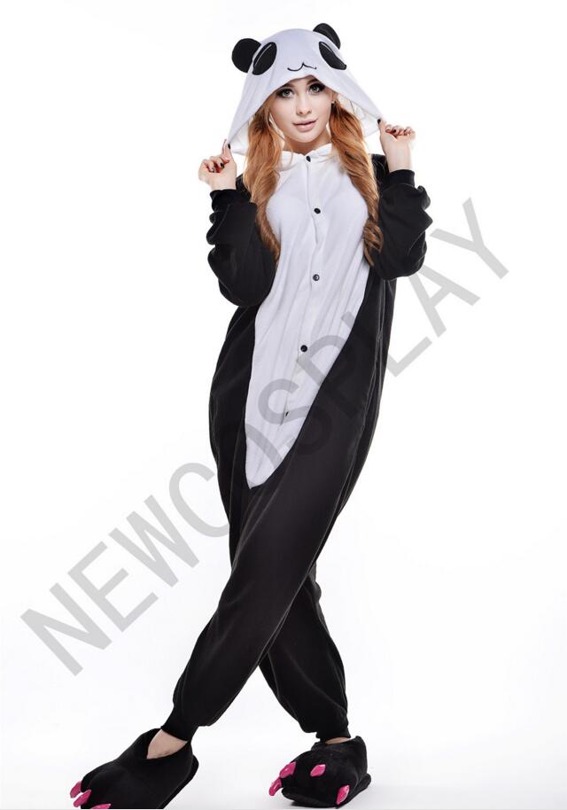 熊猫加厚卡通动漫法兰绒连体睡衣