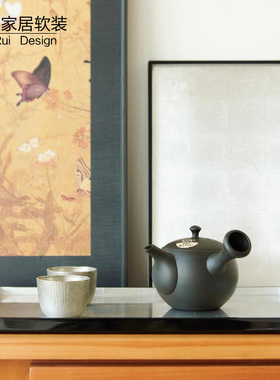 摆件桌面黑色边框银色托盘装饰盘