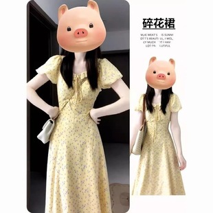 气质海边度假收腰显瘦长裙 泡泡袖 碎花连衣裙子女夏季 2025新款 法式