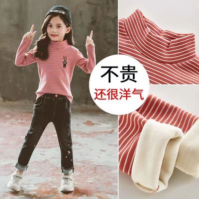 女童长袖打底衫休闲高领