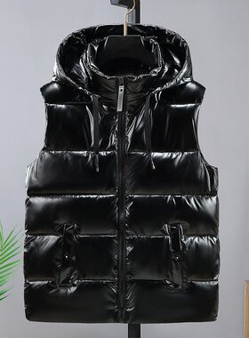 马甲男免洗亮面加厚保暖坎肩背心