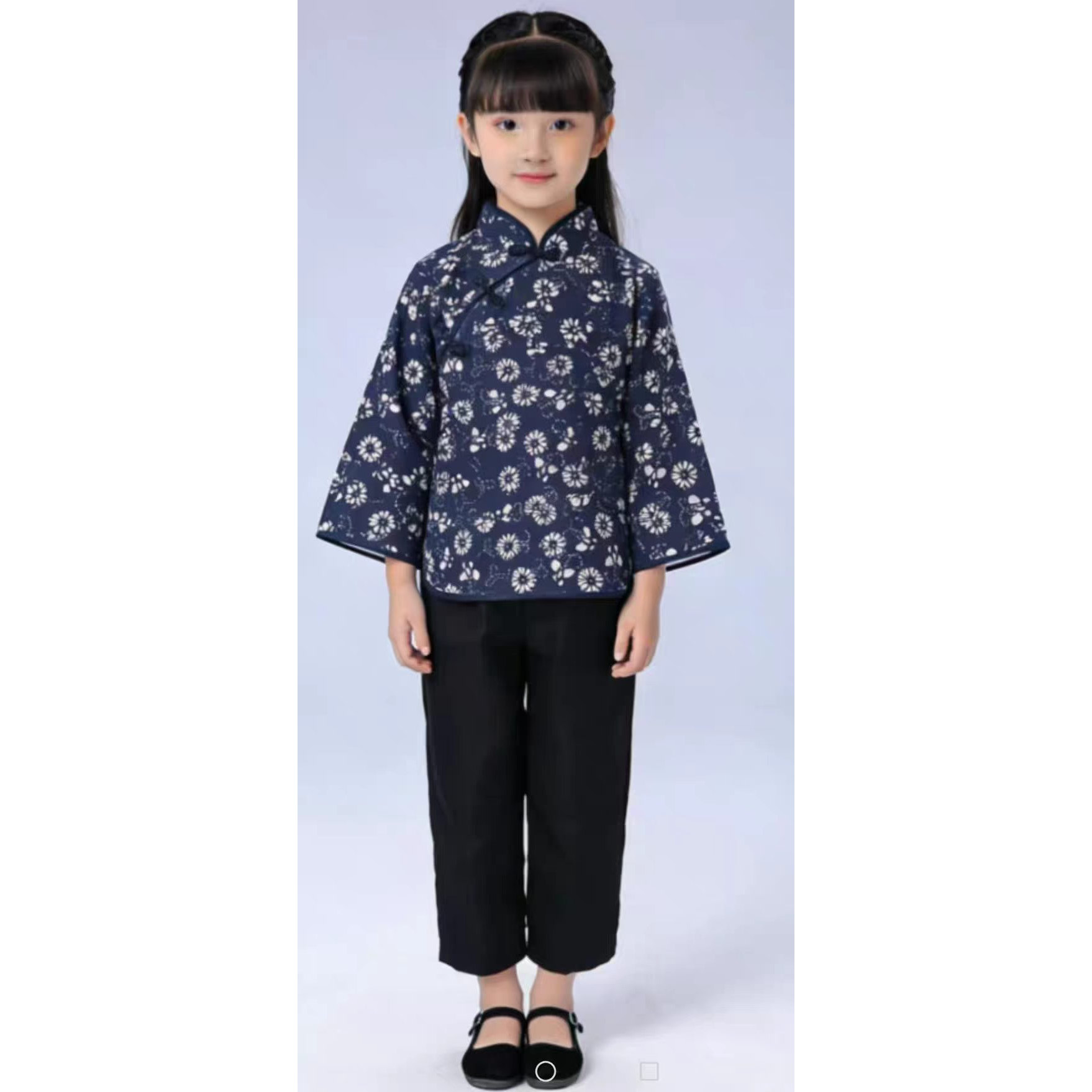 儿童民国风碎花村姑演出服男女童