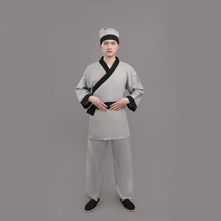 男古装汉服樵夫大禹治水旧社会剧长工舞台演出服愚公移山杂役小二