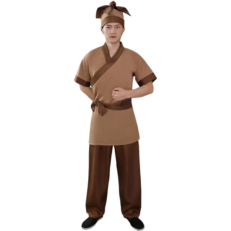 古代短袖老百姓表演服店小二短袖
