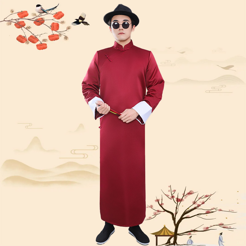 民国风长衫服装相声大褂演出服男