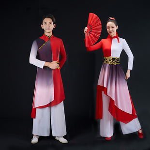 打鼓演出服装新款演出服男女舞龙表演成人秧歌鼓舞开场舞蹈服饰