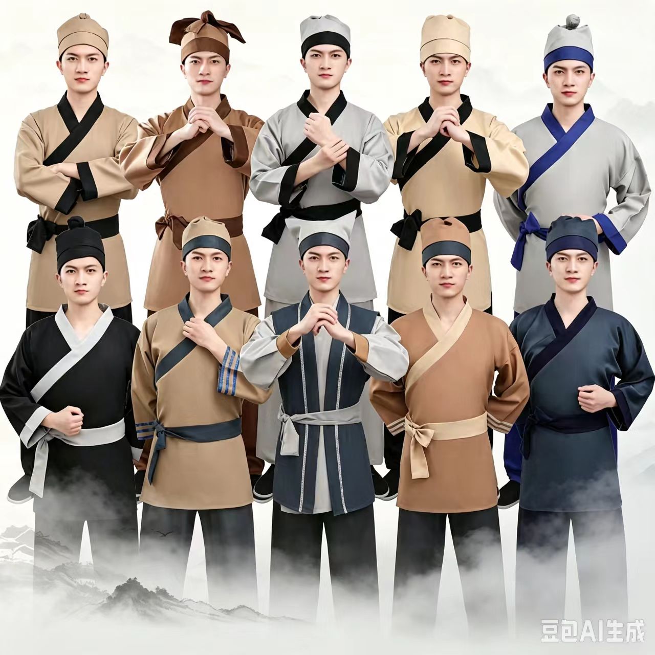 商贩伙夫古装船夫老人百姓明朝底