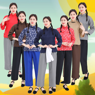 表演服装成人男女民国时期平民老百姓村姑扮演刘胡兰陕北农民套装