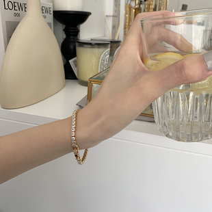 看着就贵！超闪镀白金高保色奢华闪钻满钻排钻细手链简约高级大牌