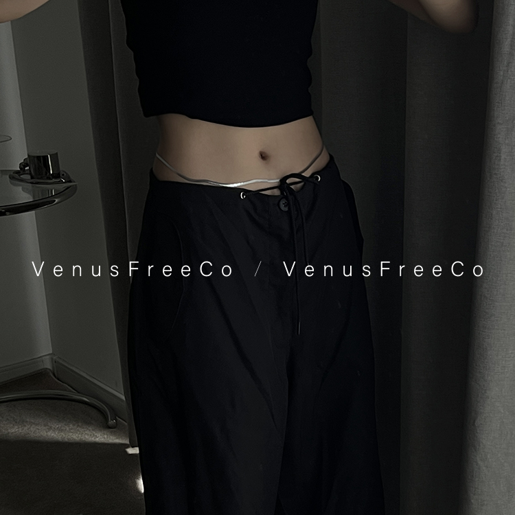 VenusFreeCo定制辣妹加分欧美18k镀金银色亮面蛇骨腰链冷淡风性