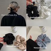 7色缎面ins博主同款 好质感大肠发圈黑白色雾霾蓝卡其色韩国简约