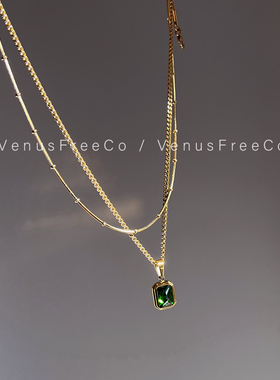 venusfreeco绿宝石不褪色镀金