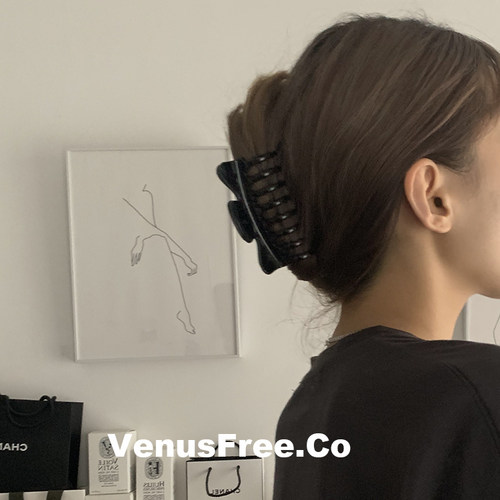 同款ins时髦博主黑色法式鲨鱼夹