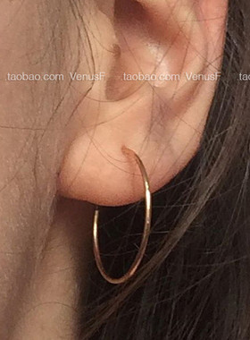 VF定制 Ins同款中号合集美国进口14K注金耳圈耳环3款选 欧美 简约