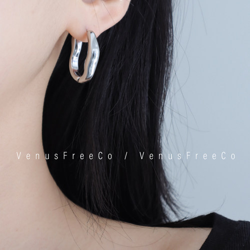 4/15新品| chunky异形加粗金银两色中大号耳圈 出口欧美