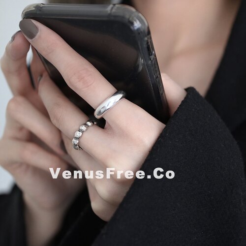 博主石块加粗日常极简约戒指环