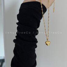 甜酷日常. 不褪色高电镀18K金闪闪满天星爱心锁骨链项链叠戴欧美