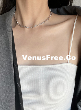 choker镀白金欧美叠戴短款锁骨链