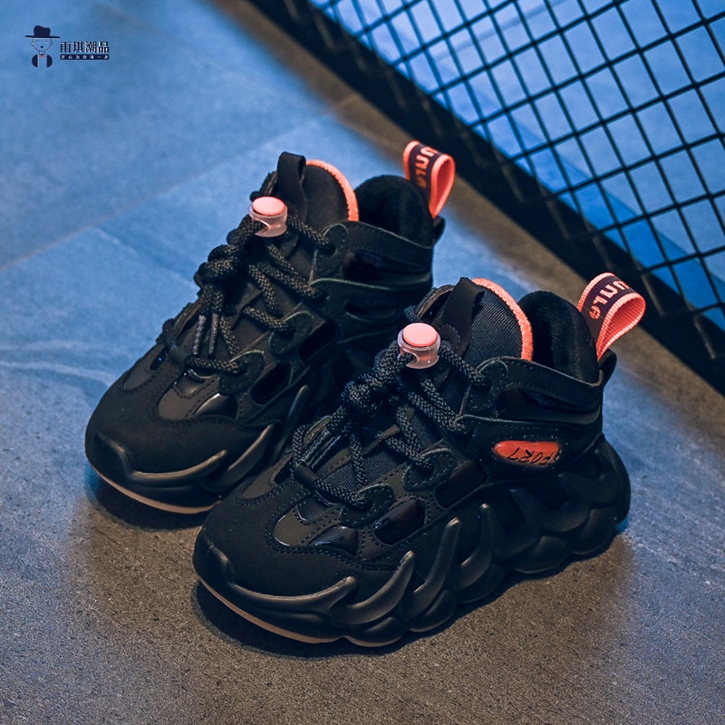 儿童运动鞋男童冬季加绒棉鞋椰子