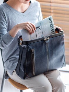 日本SANWA原装进口电脑包冈山牛仔布防水13.3商务背包配密码锁商务包手提背包公文包高级感3WAY杜勒斯休闲包