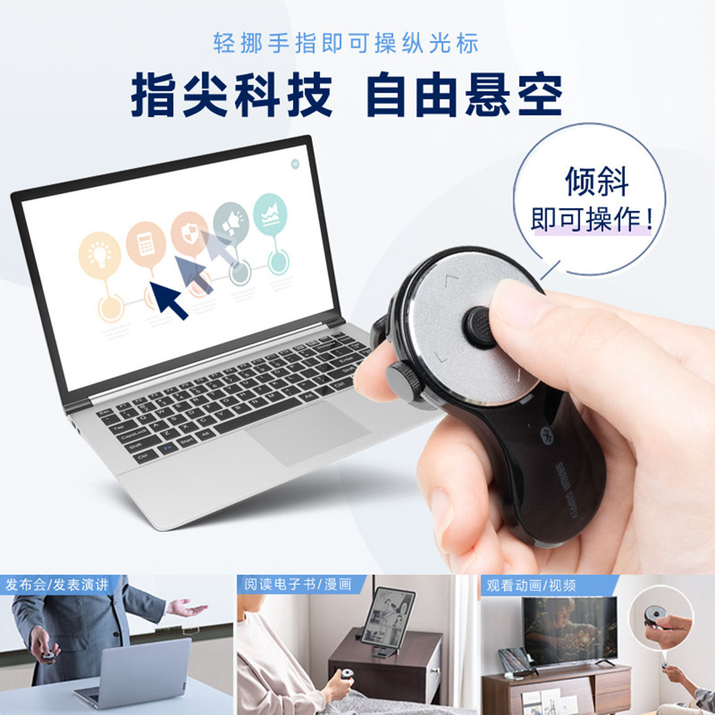 日本SANWA无线鼠标蓝牙指环鼠标图片