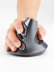 日本Sanwa无线垂直鼠标 2.4G激光手握式直立健康人体工学可拆掌托