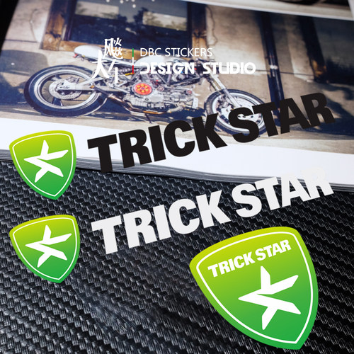适用日本TRICK STAR 梦幻星摩托车贴纸机车改装车贴 防水反光贴花