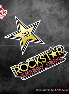 适用Rockstar Energy 极限运动反光贴纸越野林道摩托车汽车装饰贴