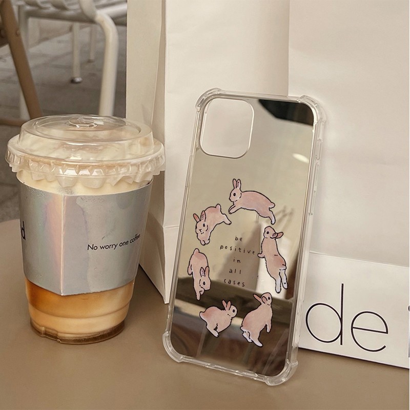 赵思露同款适用苹果13手机壳华为p40兔来运转opporeno8镜面小米11简约vivos15情侣荣耀50卡通iphone16promax