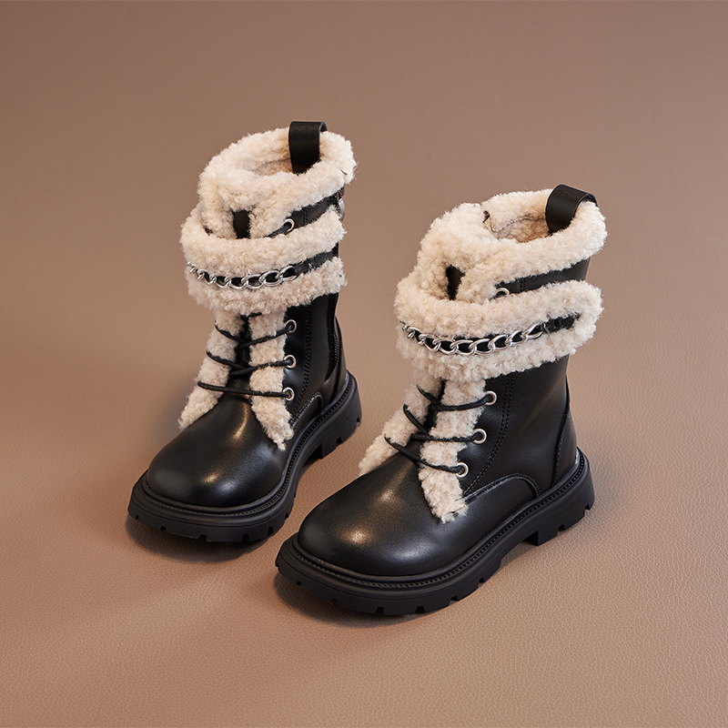 时尚英伦女童高筒雪地靴