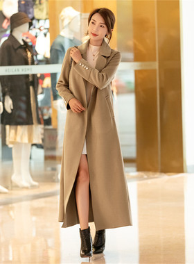 赫本风双面呢羊绒大衣女长款过膝2026春秋冬毛呢子外套超长到脚踝