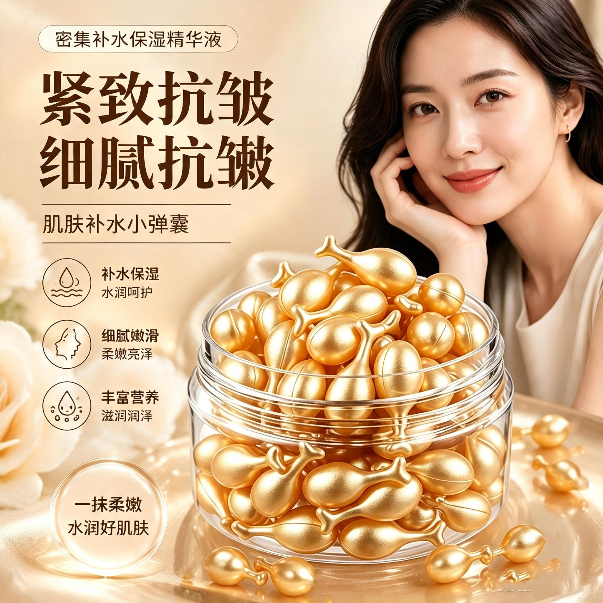 富勒烯紧致抗皱精华液提亮淡纹