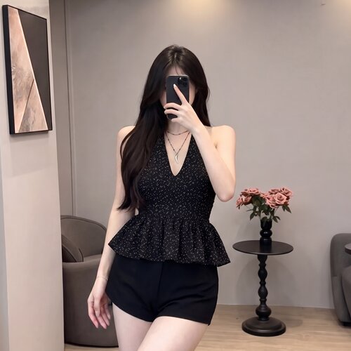 辣妹纯欲短款上衣女吊带背心