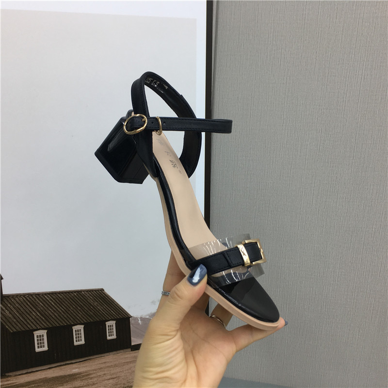 品牌撤柜断码清仓粗跟时尚新款高跟鞋2021夏季露趾性感通勤女凉鞋