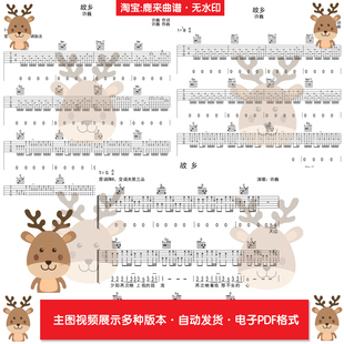 故乡-许巍 共3个版本 吉他谱 电子格式