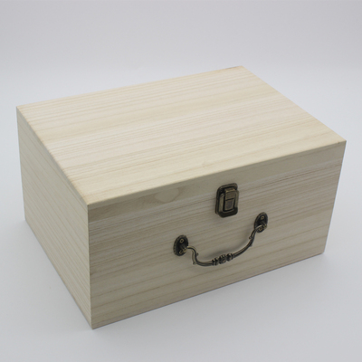 木盒子实木质桌面收纳盒 杂物小箱子大号手提木箱子家用 翻盖木盒