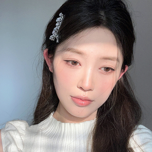 精致轻奢高级感超闪水钻鸭嘴发夹网红同款 刘海夹简约侧边夹一字夹