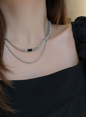 小众设计感ins冷淡风钛钢锁骨链
