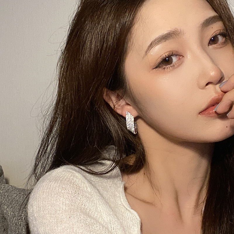 超闪奢华镶钻耳坠气质百搭轻奢高级感耳钉 ins小众设计感耳环耳饰