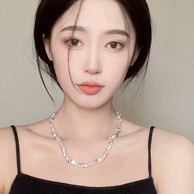 甜酷冷淡风不规则拼接项链