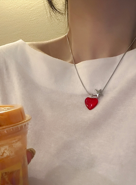 冰透爱心星星吊坠2024年新款颈链