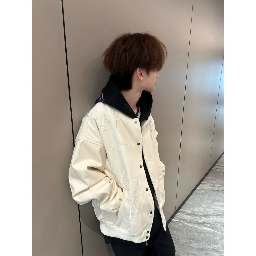 美式高街vibe风烫钻刺绣棒球服外套男女秋季设计感小众情侣夹克潮