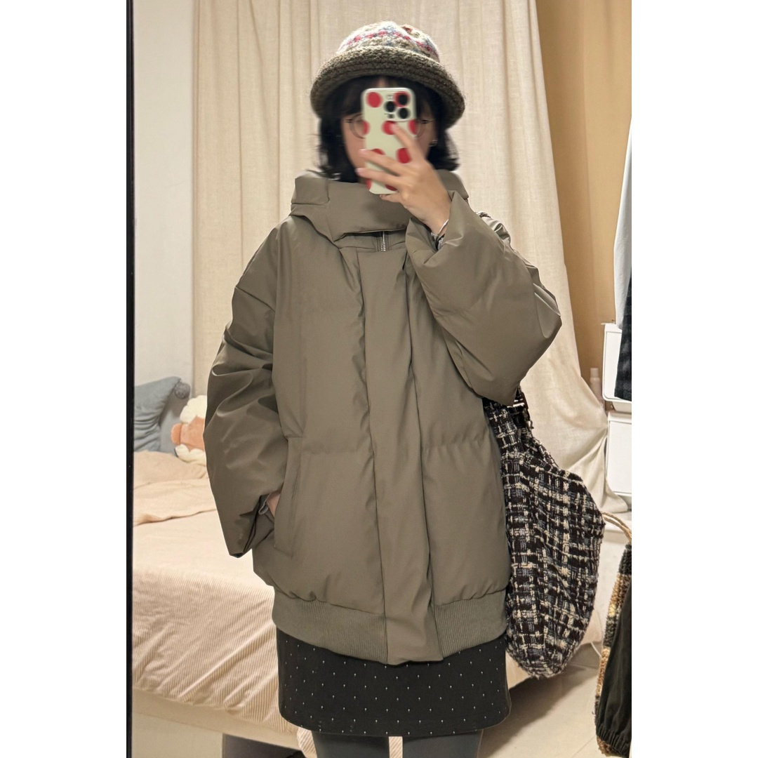 PU皮潮流高领保暖棉服男女秋冬季加厚高级感面包服抗寒棉衣外套潮