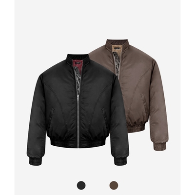 三幻蛇拉链防泼水立领短宽bomber棉衣秋冬季ma1飞行夹克棉服男女