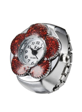 女生可爱可以看时间戒指手表