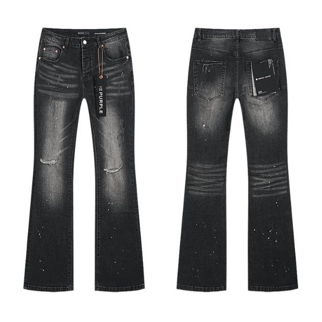 thumbnail for Meichao Spring and Autumn New Retro Splashed Ink Hole Hot Diamond Jeans High Street Washed Casual Trend Bootcut Pants Men