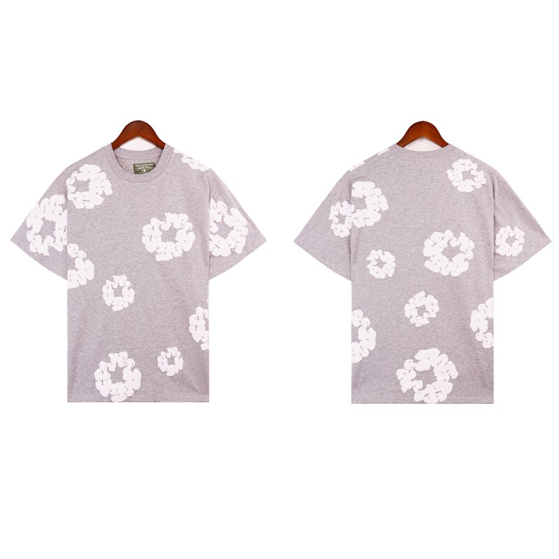 DENIM TEARS 폼 카폭 슈트 트렌디 브랜드 여름 루즈 캐주얼 남성 여성 반팔 티셔츠 5점 반바지